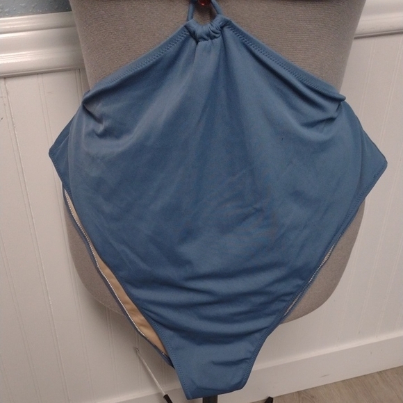 New Blue One-Piece Swimsuit,Blue, Vacation,Beach - Picture 4 of 8